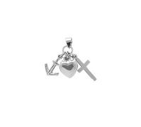 1001 Bijoux Pendentif argent rhodié (Argent 925‰ + protection Rhodium) ancre, coeur et croix (charité, foi, esperance) + écrin (offert) + Certificat d'Authenticité Argent 925‰