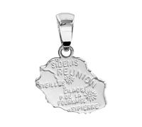 1001 Bijoux Pendentif carte Réunion argent 925‰ rhodié + écrin (offert) + Certificat d'Authenticité Argent 925‰