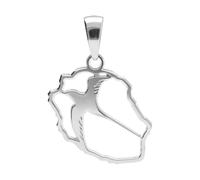 1001 Bijoux Pendentif carte Réunion avec oiseau decoupe argent 925‰ rhodié + Certificat d'Authenticité Argent 925‰