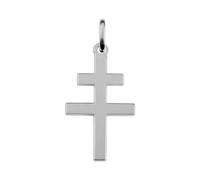 1001 Bijoux Pendentif croix de lorraine argent 925‰ rhodié + Certificat d'Authenticité Argent 925‰
