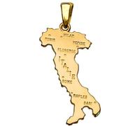 1001 Bijoux Pendentif grande carte de l'Italie plaqué or + écrin (offert)