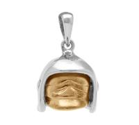 1001 Bijoux Pendentif gros casque pompier argent 925‰ rhodié + écrin (offert) + Certificat d'Authenticité Argent 925‰