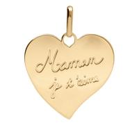 1001 Bijoux Pendentif plaqué or coeur gravé (maman je t'aime) + écrin (offert)