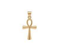 1001 Bijoux Pendentif plaqué or croix de vie egyptienne lisse 22mm X 16mm + écrin (offert)