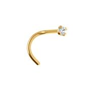1001 Bijoux Piercing acier doré nez 1 oxyde blanc + écrin (offert)