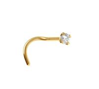 1001 Bijoux Piercing acier doré nez oxyde blanc + écrin (offert)
