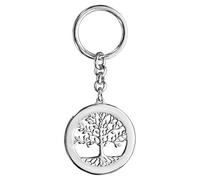 1001 Bijoux Porte Clef Argent rhodié (Argent 925‰ + Protection Rhodium) Arbre de Vie Contour à Graver + écrin (Offert) + Certificat d'Authenticité Argent 925‰