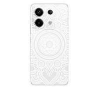 1001 Coques Coque en Silicone imprimée Compatible Xiaomi Redmi Note 13 Pro 5G Mandala Blanc