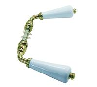 1001 POIGNEES Béquille double CANON EA250152 porcelaine de LIMOGES blanc/laiton poli