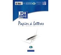 Oxford Bloc de correspondance A4 blanc uni 100 pages