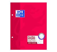 [100102651] Oxford Etui carton 200 pages - 100 feuillets mobiles 90g perforés...