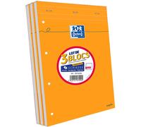 [100107099] Oxford Lot de 3 Bloc-Notes Agrafés Format A4+ 160 Pages Grands Ca...