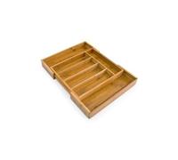 Relaxdays – Bac à couverts en bambou extensible – 5–7 compartiments, réglable 31,5–49 cm, naturel