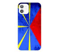 1001coques Coque Compatible avec Apple iPhone 12 - Housse Fine en Silicone Transparente - Design Drapeau la Reunion
