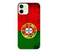 1001coques Coque Compatible avec Apple iPhone 12 Mini - Housse Fine en Silicone Transparente - Design Drapeau Portugal