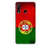 1001coques Coque Compatible avec Huawei P30 Lite - Housse Fine en Silicone Transparente - Design Drapeau Portugal
