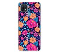 1001coques Coque Compatible avec Oppo A15 - Housse Fine en Silicone Transparente - Design Fleurs Exotiques