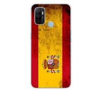 1001coques Coque Compatible avec Oppo A53S - Housse Fine en Silicone Transparente - Design Drapeau Espagne