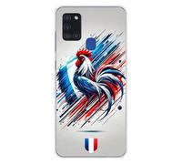 1001coques Coque Compatible avec Samsung Galaxy A21S - Housse Fine en Silicone Transparente - Design Coq Francais