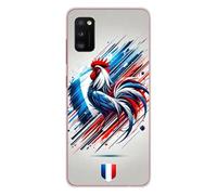 1001coques Coque Compatible avec Samsung Galaxy A41 - Housse Fine en Silicone Transparente - Design Coq Francais