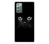 1001coques Coque Compatible avec Samsung Galaxy Note 20 - Housse Fine en Silicone Transparente - Design Yeux de Chat