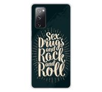 1001coques Coque Compatible avec Samsung Galaxy S20 FE - Housse Fine en Silicone Transparente - Design Sex and Rock and Roll