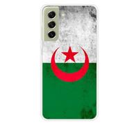 1001coques Coque Compatible avec Samsung Galaxy S21 FE - Housse Fine en Silicone Transparente - Design Drapeau Algerie