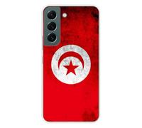 1001coques Coque Compatible avec Samsung Galaxy S22 - Housse Fine en Silicone Transparente - Design Drapeau Tunisie