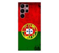 1001coques Coque Compatible avec Samsung Galaxy S22 Ultra - Housse Fine en Silicone Transparente - Design Drapeau Portugal