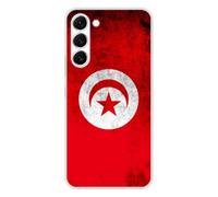 1001coques Coque Compatible avec Samsung Galaxy S23 - Housse Fine en Silicone Transparente - Design Drapeau Tunisie