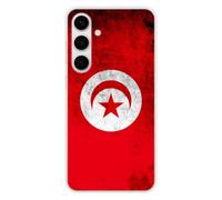 1001coques Coque Compatible avec Samsung Galaxy S24 Plus, Samsung Galaxy S25 Plus - Housse Fine en Silicone Transparente - Design Drapeau Tunisie
