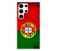 1001coques Coque Compatible avec Samsung Galaxy S24 Ultra - Housse Fine en Silicone Transparente - Design Drapeau Portugal