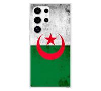 1001coques Coque Compatible avec Samsung Galaxy S24 Ultra - Housse Fine en Silicone Transparente - Design Drapeau Algerie