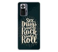 1001coques Coque Compatible avec Xiaomi Redmi Note 10 Pro - Housse Fine en Silicone Transparente - Design Sex and Rock and Roll