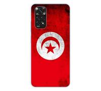 1001coques Coque Compatible avec Xiaomi Redmi Note 11 4G - Housse Fine en Silicone Transparente - Design Drapeau Tunisie