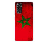 Coque en silicone imprimée compatible Xiaomi Redmi Note 11 4G Drapeau Maroc