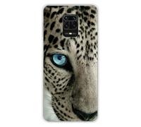 1001coques Coque Compatible avec Xiaomi Redmi Note 9S - Housse Fine en Silicone Transparente - Design Oeil de Leopard