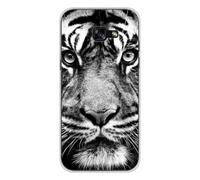 Coque en silicone imprimée compatible Samsung Galaxy A3 2017 Tigre blanc et noir