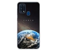 1001coques Coque Compatible pour Samsung Galaxy M31 - Housse Fine en Silicone Transparente - Design Earth