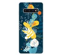 1001coques Coque Compatible pour Samsung Galaxy S10 5G - Housse Fine en Silicone Transparente - Design Sea Flowers