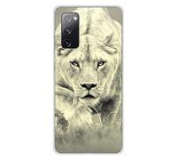 1001coques Coque Compatible pour Samsung Galaxy S20 FE - Housse Fine en Silicone Transparente - Design lionne
