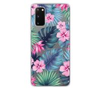 1001coques Coque Compatible pour Samsung Galaxy S20 - Housse Fine en Silicone Transparente - Design Tropical Aquarelle