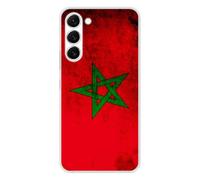 Coque en Silicone imprimée Compatible Samsung Galaxy S23 Drapeau Maroc