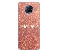 1001 Coques Coque en Silicone imprimée Compatible Xiaomi Poco F2 Pro Paillettes Coeur