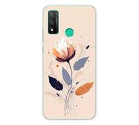 1001coques Coque de Téléphone Compatible pour Huawei P Smart 2020, Design Fleur Legere, Imprimée en France, Étui Souple en Silicone, Housse de Protection.