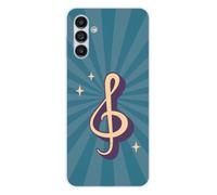 1001coques Coque de Téléphone Compatible pour Samsung Galaxy A14 5G, Samsung Galaxy A14 4G, Design Cle de Sol Retro, Imprimée en France, Étui Souple en Silicone, Housse de Protection.