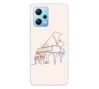 1001coques Coque de Téléphone Compatible pour Xiaomi Redmi Note 12 5G, Xiaomi Poco X5, Design Piano Line Art, Imprimée en France, Étui Souple en Silicone, Housse de Protection.