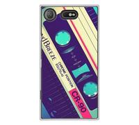 1001coques Coque en Silicone imprimée Compatible Sony Xperia XZ1 Compact Cassette Vintage