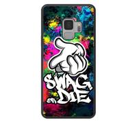 1001coques - Coque renforcée Compatible avec Samsung Galaxy S9 - Design Swag Or Die - TPU + Dos métal sublimé Antichoc
