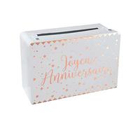 1001decotable - Urne Tirelire Joyeux Anniversaire Rose Gold